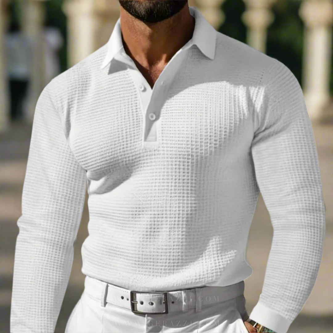 Warm sweater polo shirt