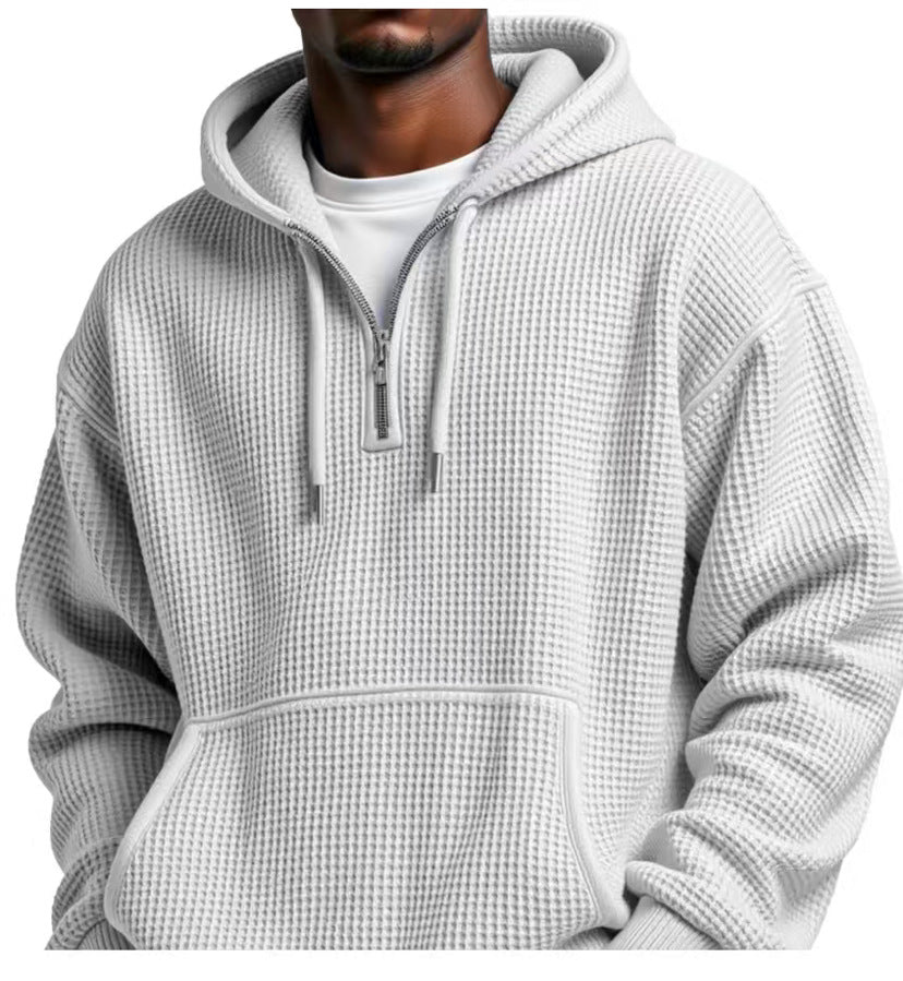 Winter Men's Solid Color Hooded