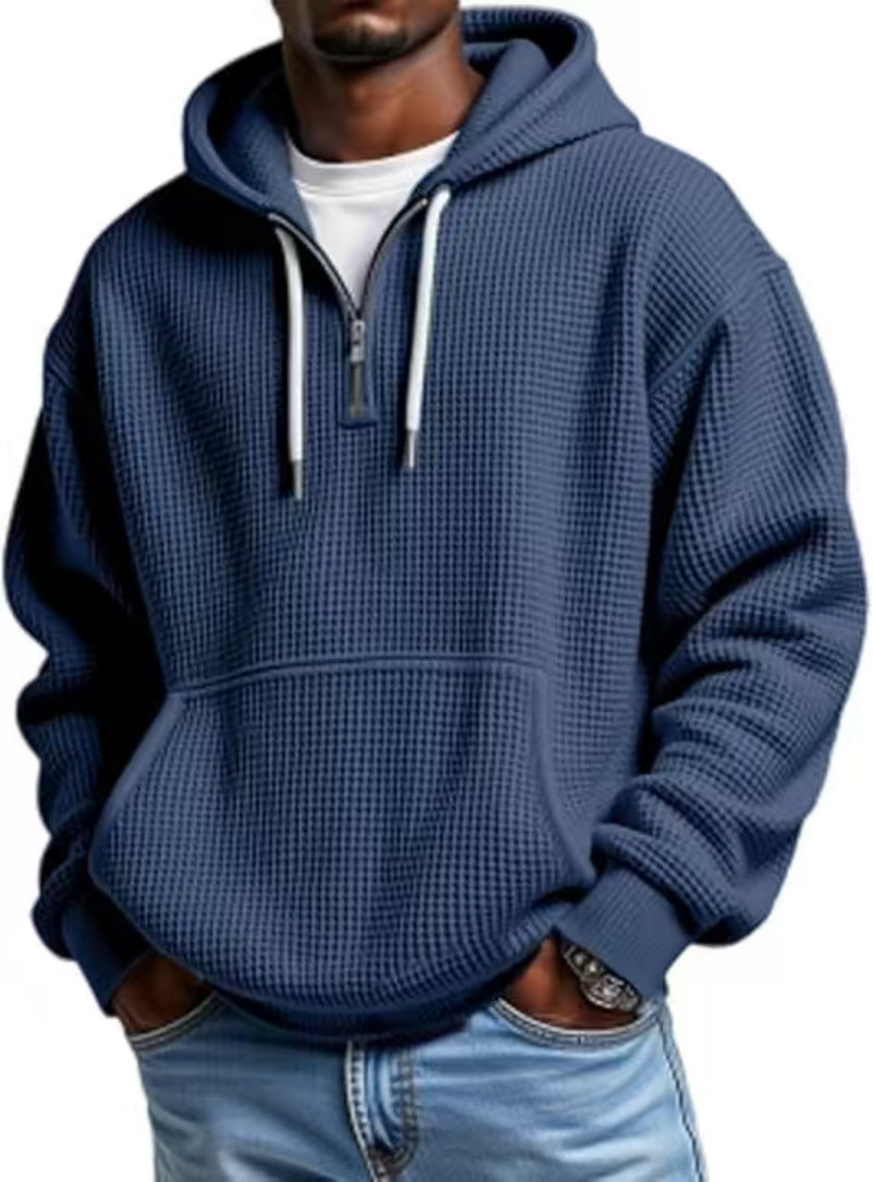Winter Men's Solid Color Hooded