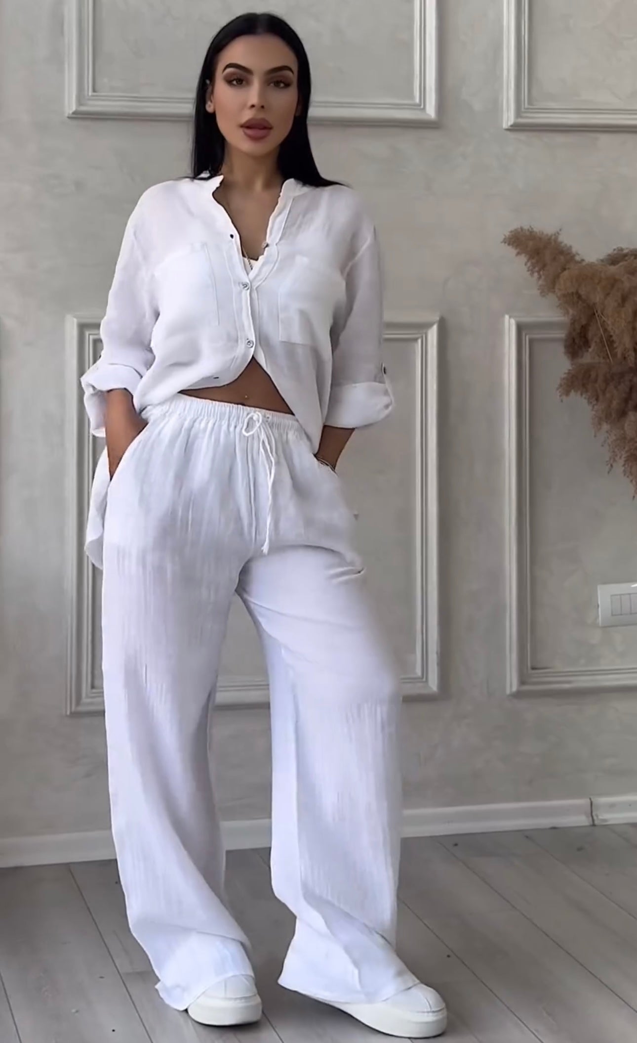 Stylish linen suit