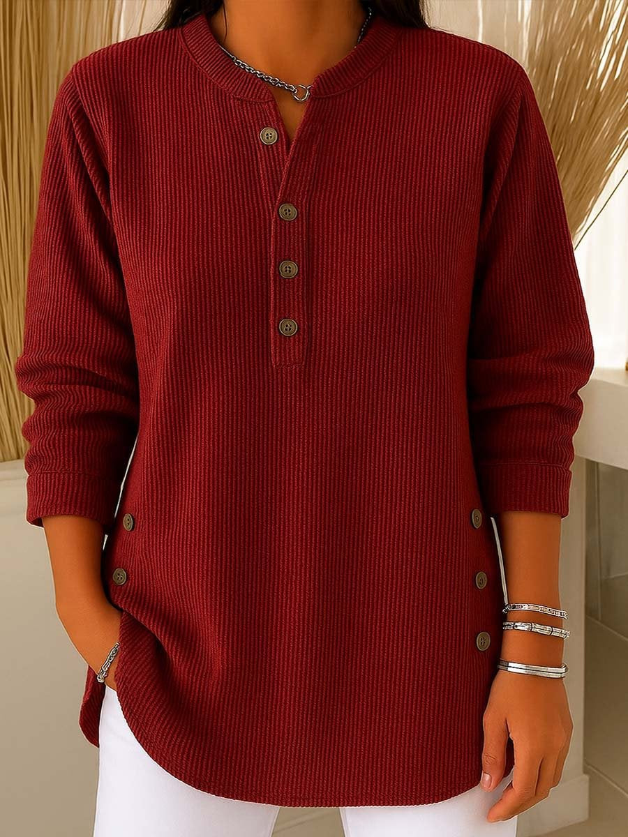 everyday V-neck button-down shirt