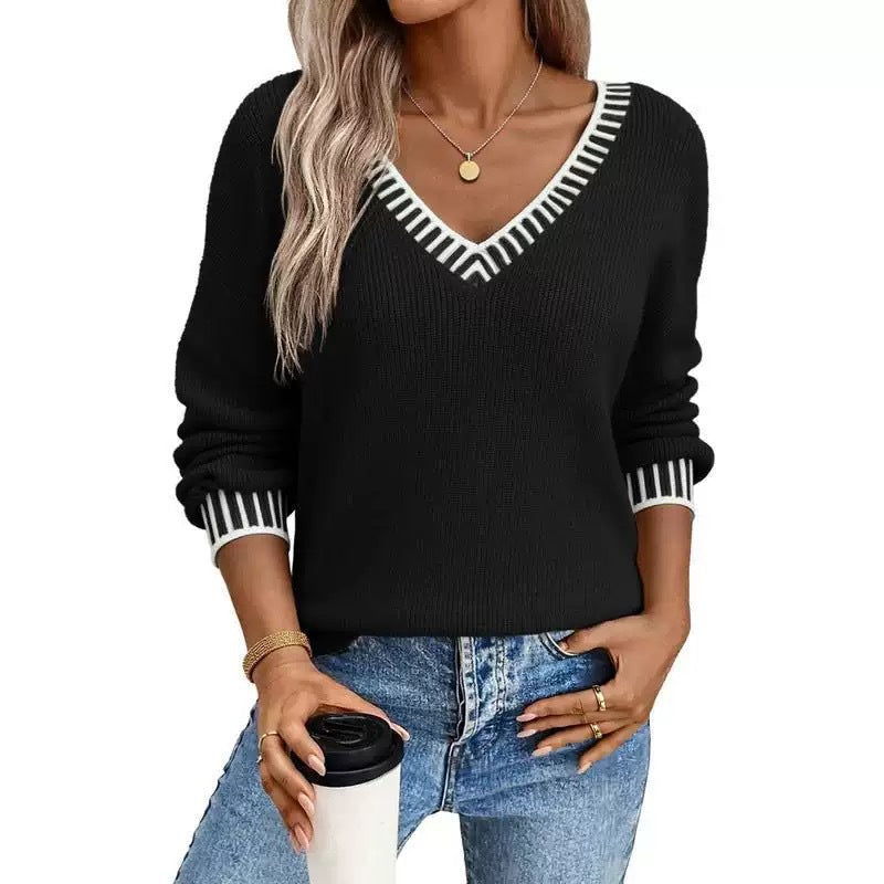 Retro Colorblock Knit Sweater
